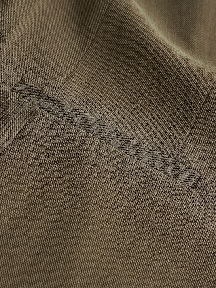 Khaki Green Crosshatch Sleeveless Blazer - Image 2 of 3 Khaki Green Crosshatch Sleeveless Blazer - Image 2 of 3