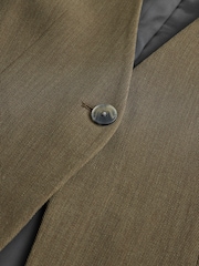 Khaki Green Crosshatch Waistcoat Blazer - Image 7 of 7