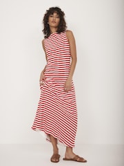 Mint Velvet Red Striped Jersey Maxi Dress - Image 2 of 8