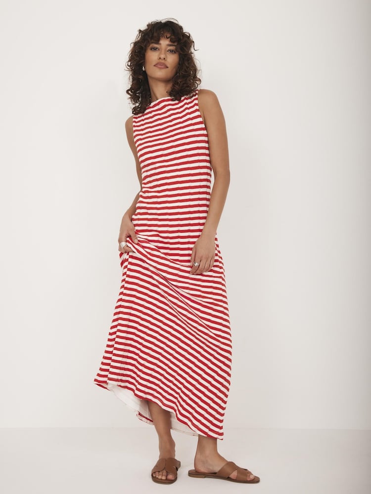 Mint Velvet Red Striped Jersey Maxi Dress - Image 2 of 8 Mint Velvet Red Striped Jersey Maxi Dress - Image 2 of 8