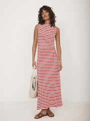 Mint Velvet Red Striped Jersey Maxi Dress - Image 3 of 8