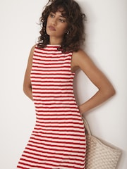 Mint Velvet Red Striped Jersey Maxi Dress - Image 4 of 8