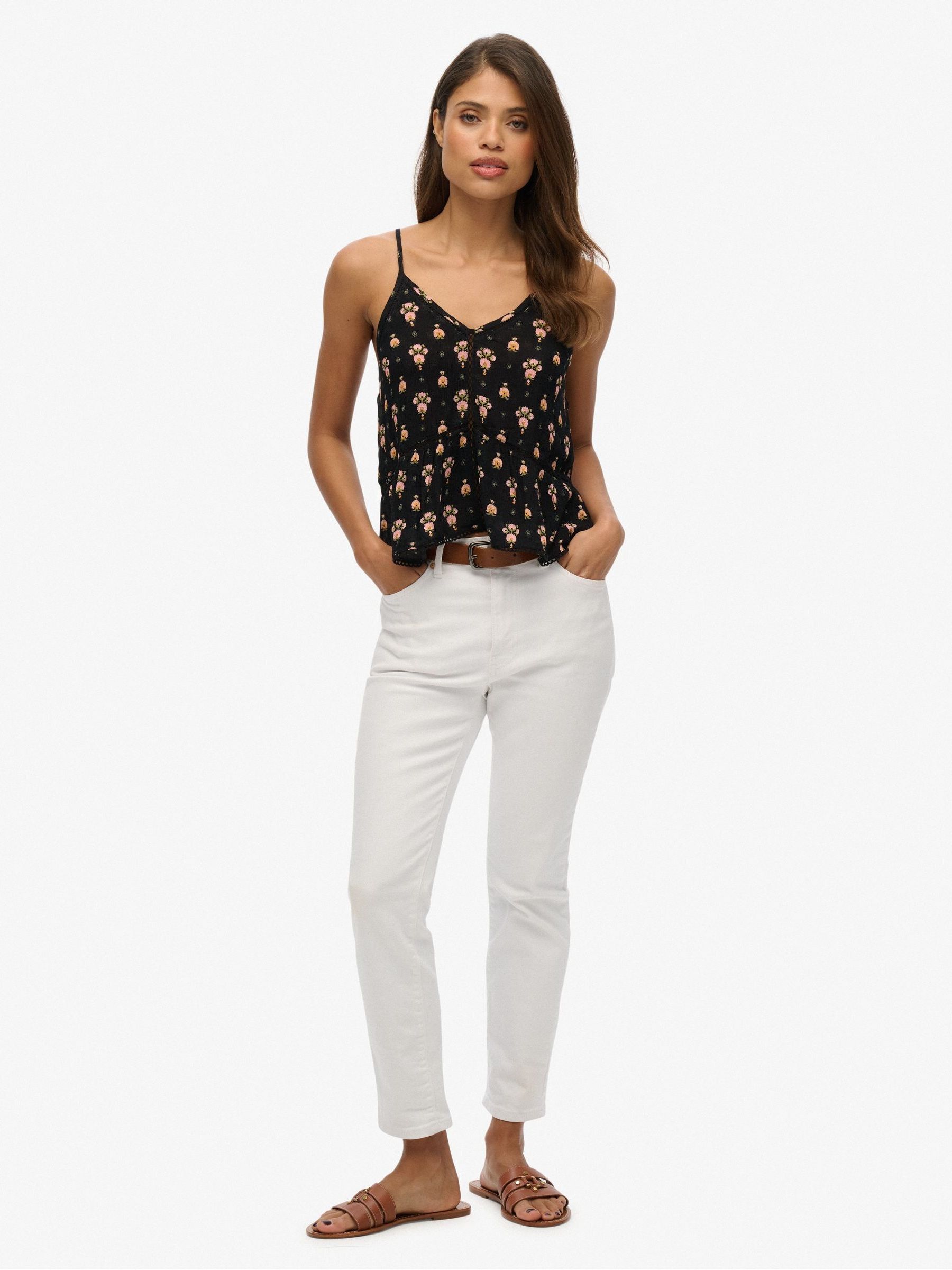 Superdry Black Ladder Trim Cami Top