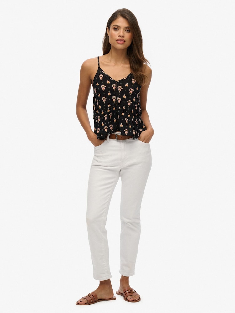Superdry Black Ladder Trim Cami Top - Image 1 of 3