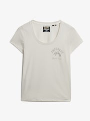 Superdry White Lo-Fi Biker Scoop Neck T-Shirt - Image 5 of 6