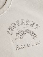 Superdry White Lo-Fi Biker Scoop Neck T-Shirt - Image 6 of 6