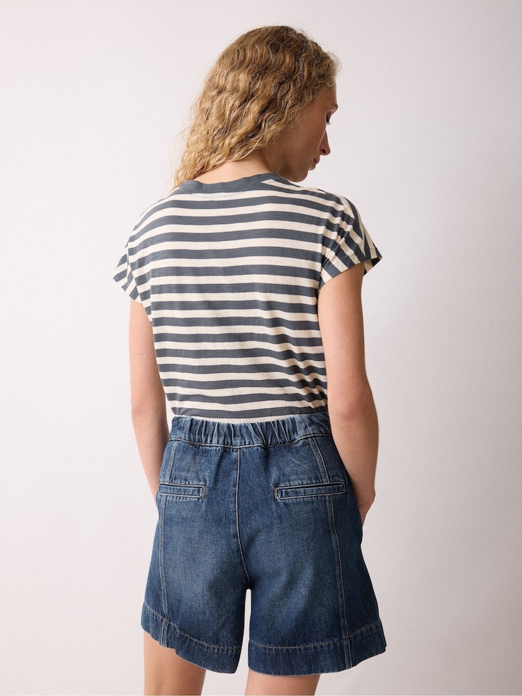 Jigsaw Blue Finton Denim Seam Detail Shorts - Image 2 of 5