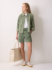 Jigsaw Green Finton Denim Seam Detail Shorts - Image 1 of 5