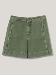 Jigsaw Green Finton Denim Seam Detail Shorts - Image 5 of 5