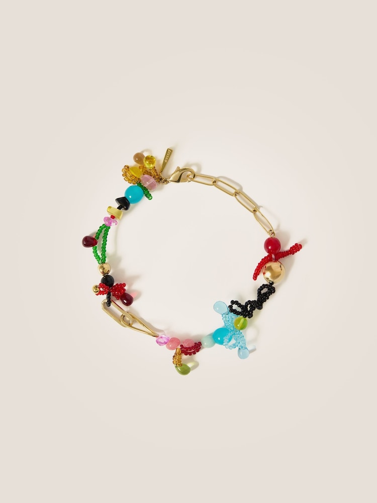 Jigsaw Gold Tone Playful Ditsy Bead Bracelet - Image 1 of 4
