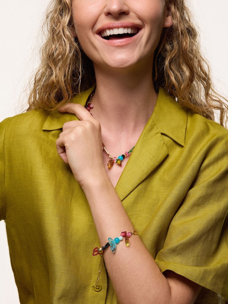 Jigsaw Gold Tone Playful Ditsy Bead Bracelet - Image 4 of 4