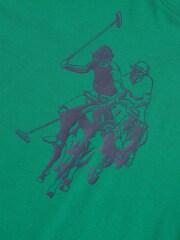 U.S. Polo Assn Green Double Horsemen Graphic Print T-Shirt - Image 9 of 9