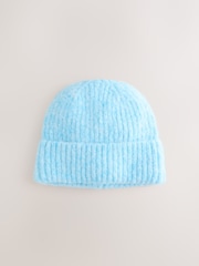 Light Blue Ribbed Beanie Containing Wool Hat - Image 5 of 7