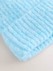 Light Blue Ribbed Beanie Containing Wool Hat - Image 6 of 7
