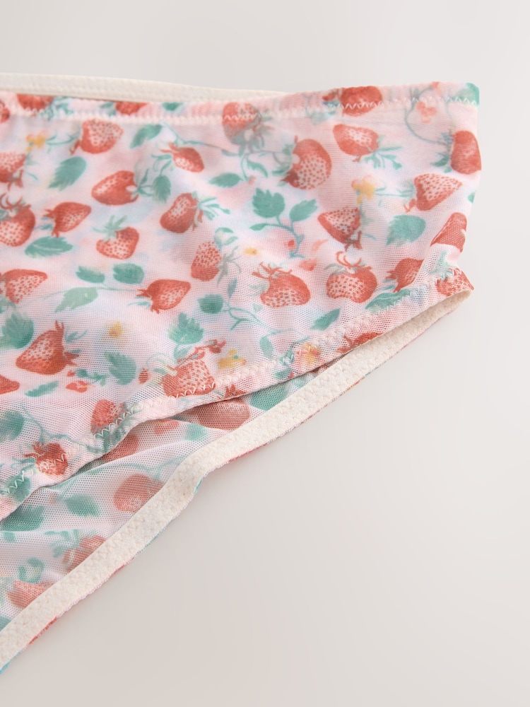 Strawberry Print Mesh High Waist High Leg Knickers - Image 2 of 3 Strawberry Print Mesh High Waist High Leg Knickers - Image 2 of 3