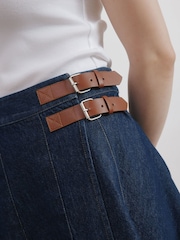 Albaray Blue Denim Kilt Skirt - Image 3 of 4
