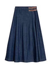 Albaray Blue Denim Kilt Skirt - Image 4 of 4
