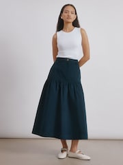 Albaray Blue Drop Waist Twill Skirt - Image 1 of 5