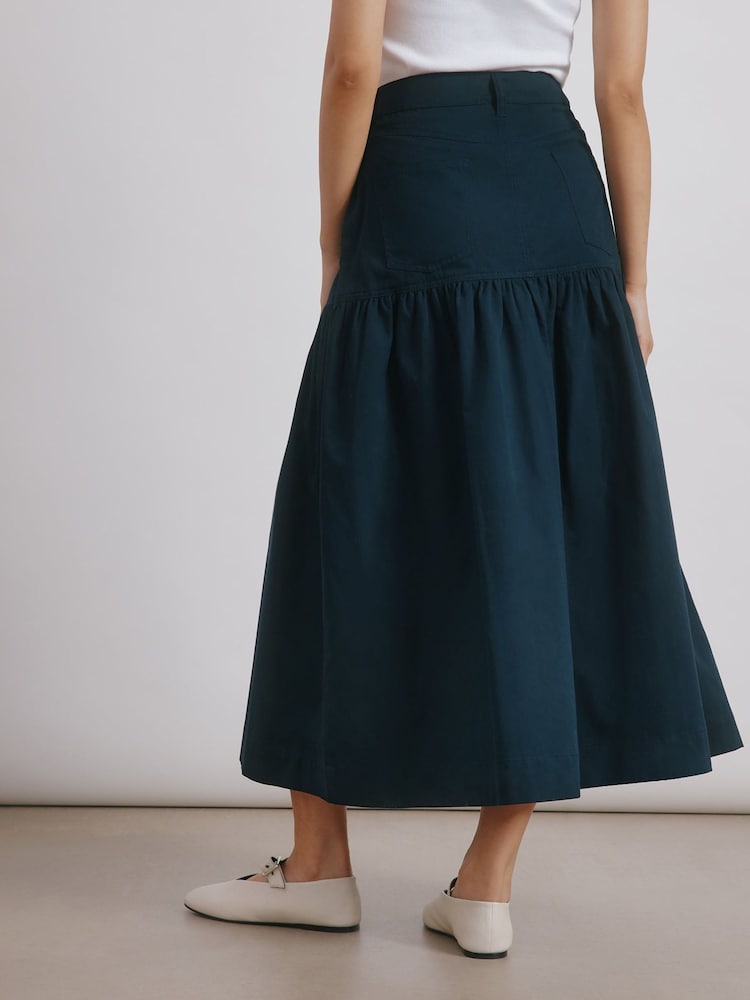 Albaray Blue Drop Waist Twill Skirt - Image 2 of 5