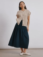 Albaray Blue Drop Waist Twill Skirt - Image 4 of 5