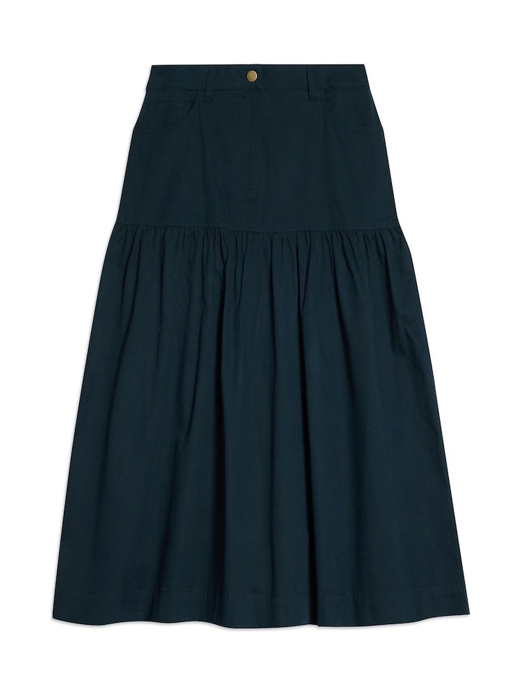 Albaray Blue Drop Waist Twill Skirt - Image 5 of 5