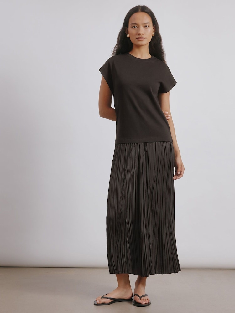 Albaray Plisse Brown Dress - Image 1 of 4