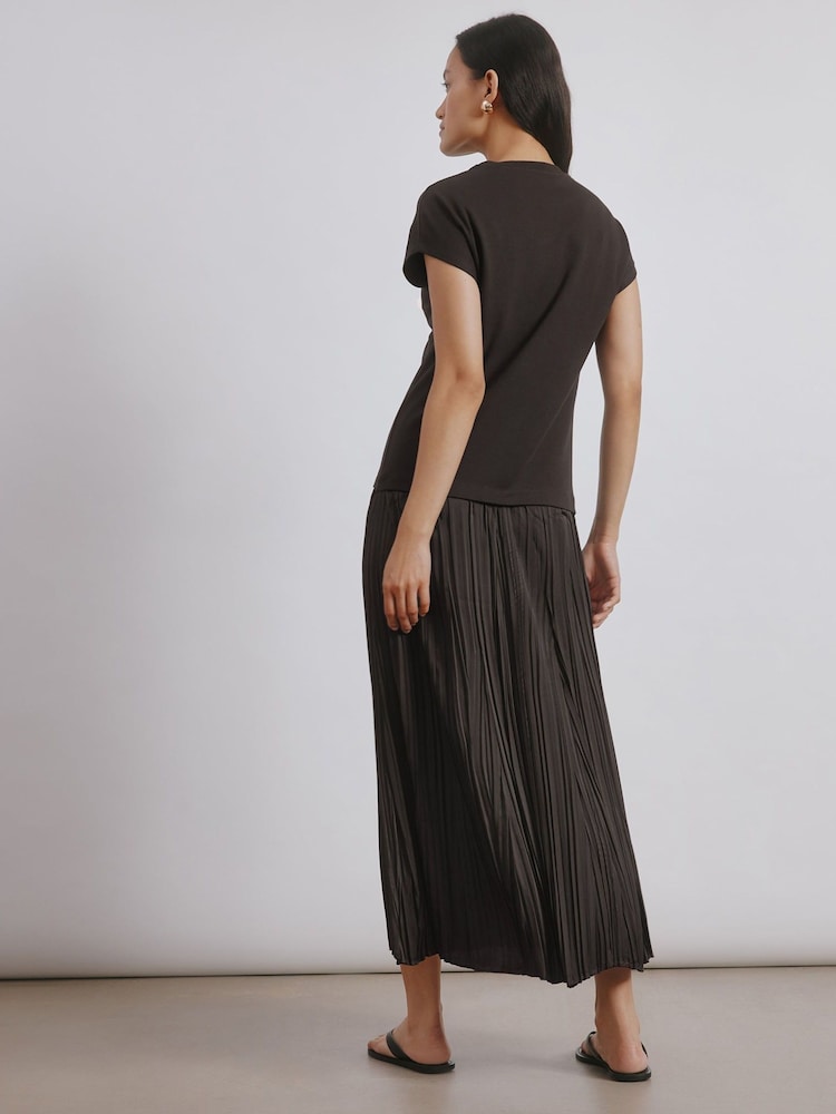 Albaray Plisse Brown Dress - Image 2 of 4
