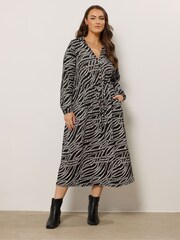 Evans Jersey Crepe Black Dress - Image 1 of 5