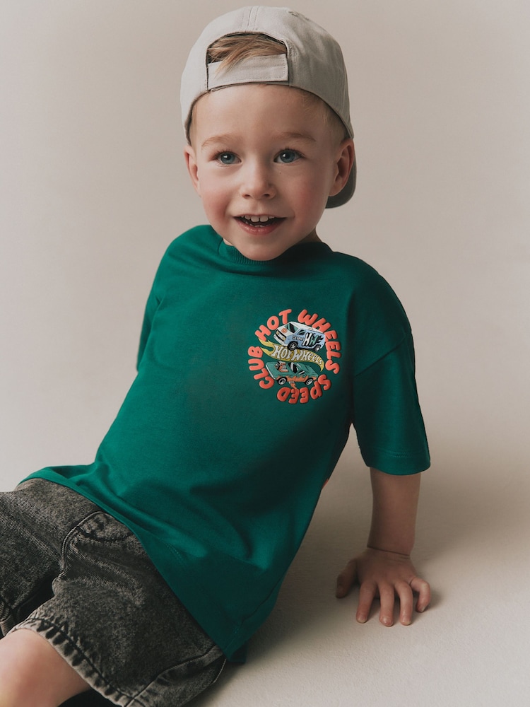 Forest Green Hot Wheels Short Sleeve T-Shirt (9mths-8yrs) - Image 1 of 4
