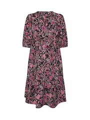 Evans Blue Boho Wrap Dress - Image 4 of 4
