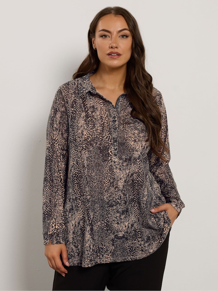 Evans Natural Half Placket Shirt - Image 1 of 5 Evans Natural Half Placket Shirt - Image 1 of 5
