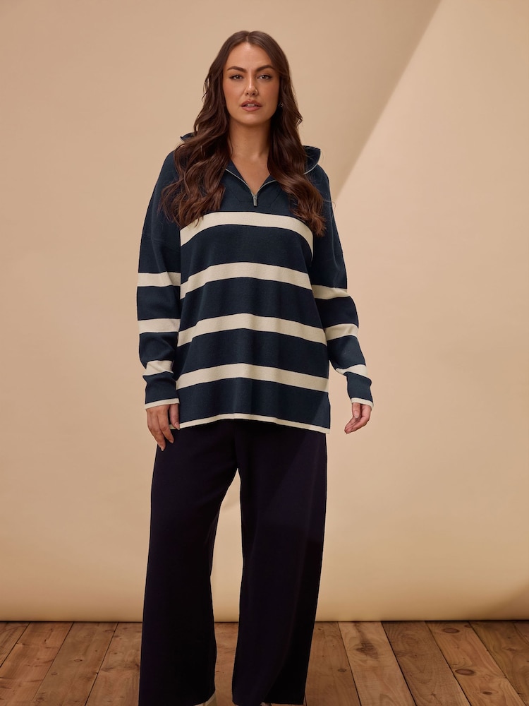 Evans Stripe Zip Detail Jumper - Image 2 of 4
