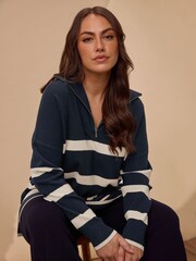 Evans Stripe Zip Detail Jumper - Image 3 of 4