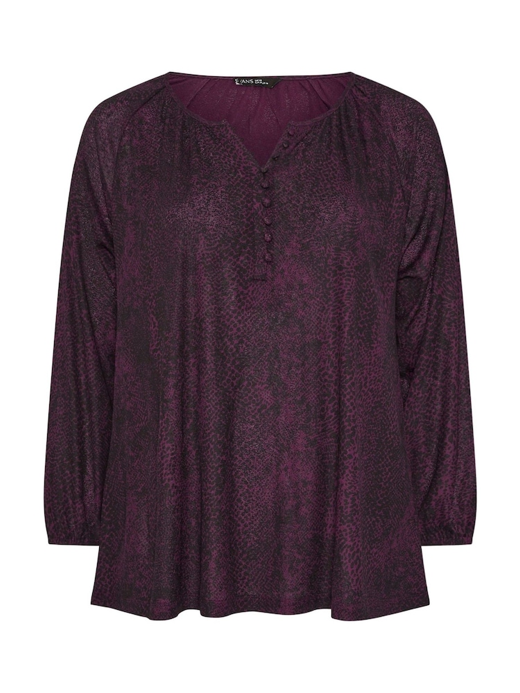 Evans Purple Balloon Sleeve Blouse - Image 5 of 5 Evans Purple Balloon Sleeve Blouse - Image 5 of 5