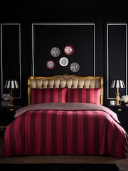 Laurence Llewelyn-Bowen Red Festivo Circus Stripe Duvet Cover Set - Image 1 of 4