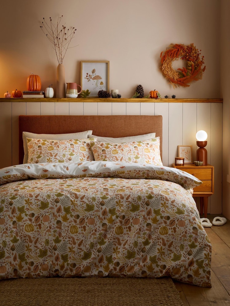 Dreams & Drapes Autumn Foliage Reversible Duvet Cover Set - Imagen 1 de 4
