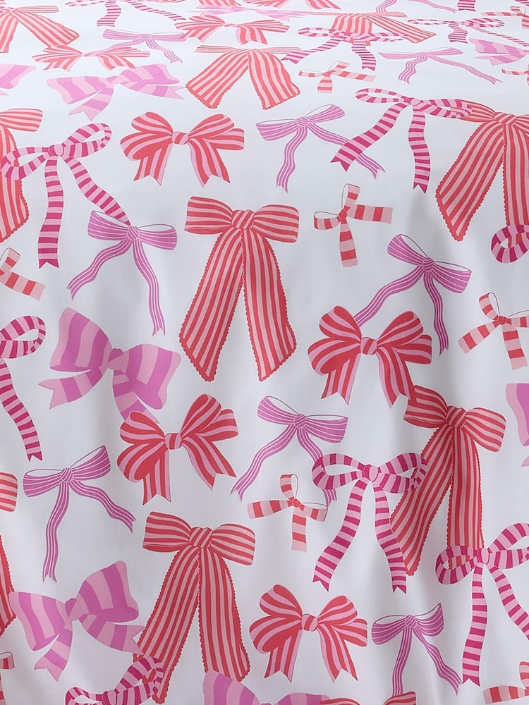 Bedlam Pink Bow and Stripes Easy Care Duvet Cover Set - Image 3 of 3