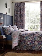 Dreams & Drapes Navy Bessie Reversible Duvet Cover Set - Image 1 of 4