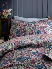 Dreams & Drapes Navy Bessie Reversible Duvet Cover Set - Image 2 of 4
