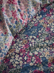 Dreams & Drapes Navy Bessie Reversible Duvet Cover Set - Image 3 of 4