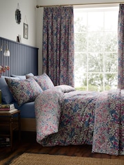 Dreams & Drapes Navy Bessie Reversible Duvet Cover Set - Image 4 of 4