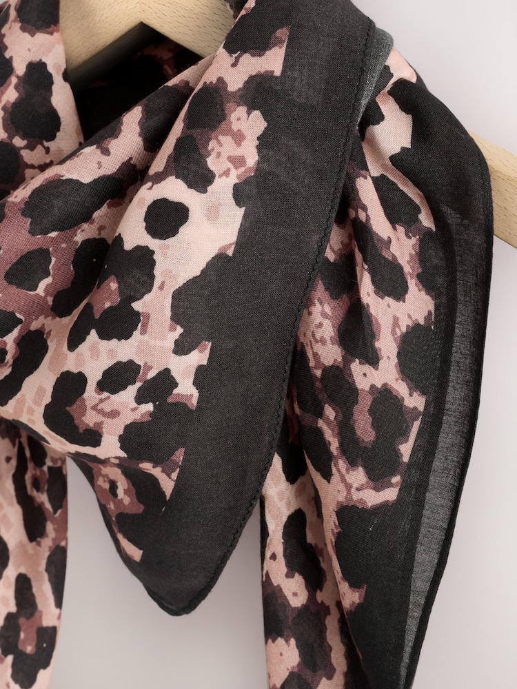 Leopard Print Satin Square Scarf - Image 3 of 3
