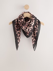 Leopard Print Satin Square Scarf - Image 6 of 8