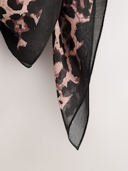 Leopard Print Satin Square Scarf - Image 7 of 8