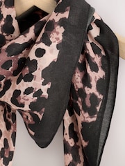 Leopard Print Satin Square Scarf - Image 8 of 8