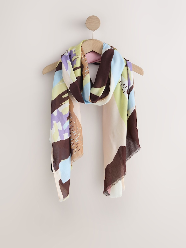 Scenic Pink Lightweight Scarf - Image 1 of 3 Scenic Pink Lightweight Scarf - Image 1 of 3