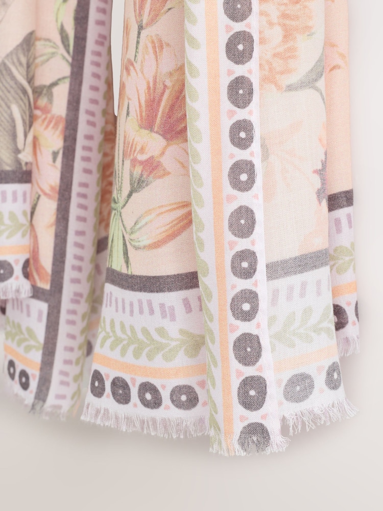 Pink Palm Floral Kew Collection Lightweight Scarf - Image 2 of 2