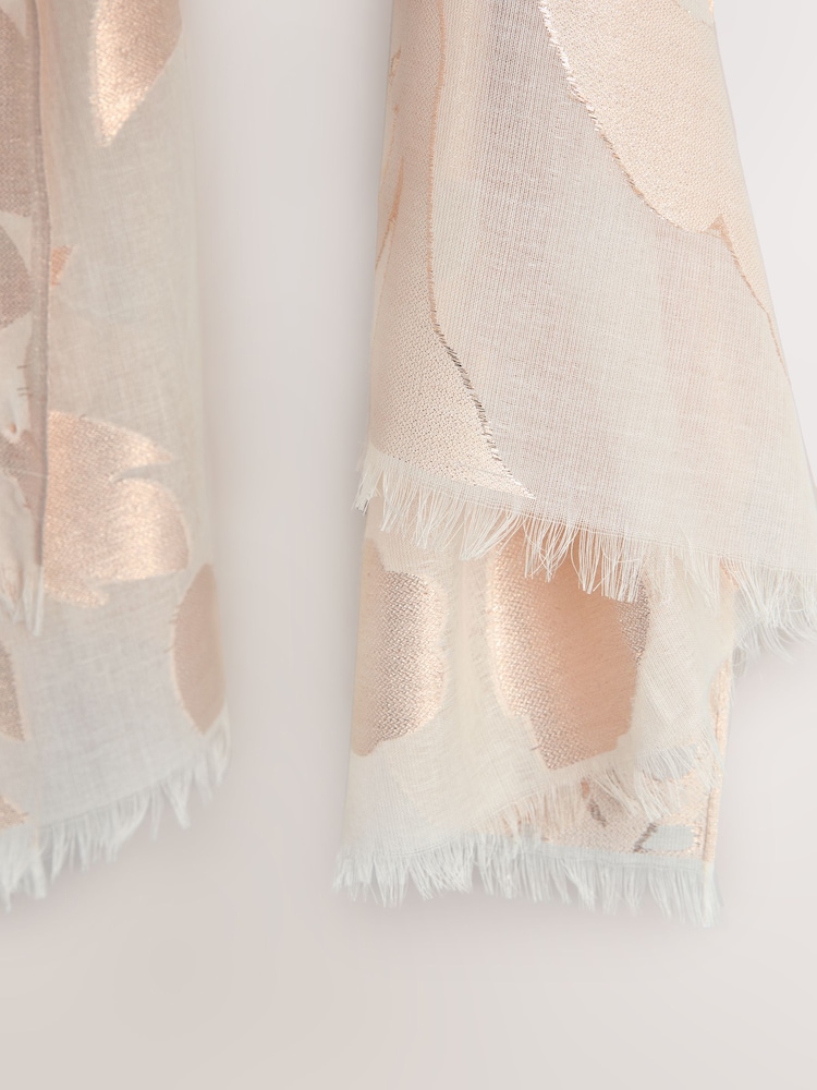 Ecru Cream Sparkle Lightweight Scarf - Image 2 of 3