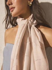 Ecru Cream Sparkle Lightweight Scarf - Image 4 of 7