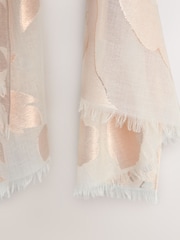 Ecru Cream Sparkle Lightweight Scarf - Image 6 of 7